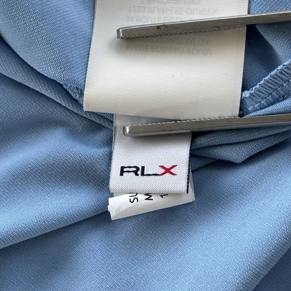 RLX Ralph Lauren‎ PGA Ocean Course Blue Geo Print Golf Polo Shirt Men's M